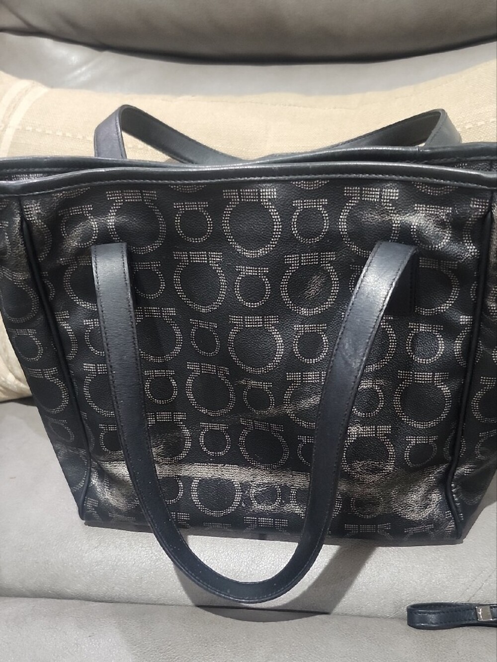 Salvatore Ferragamo Gancini PatternTote Bag with Wristlet - Picture 3 of 10